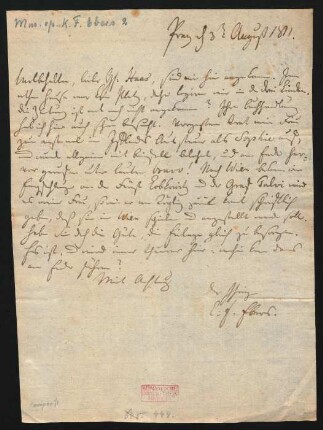 Brief an Haas : 03.08.1811