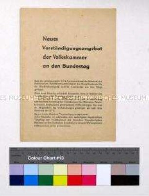 Propagandaschrift der Nationalen Front zum Gesprächsangebot der Volkskammer an den Bundestag