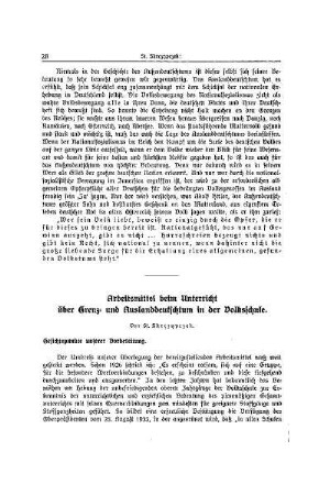 Arbeitsmittel beim Unterricht über Grenz- und Auslanddeutschtum in der Volksschule