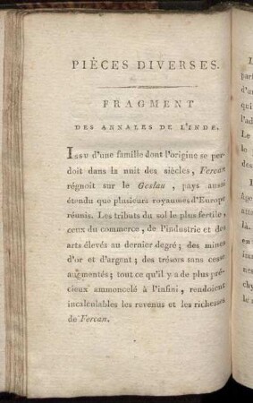 Pièces Diverses.
