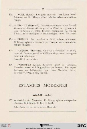 Estampes Modernes (Nr. 137-192)