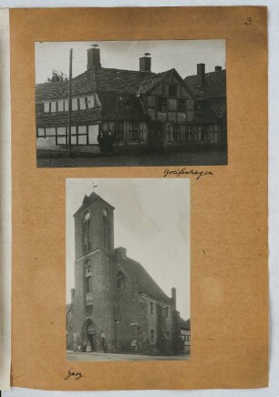 Wohnhaus, Greifenhagen. Heilig-Geist-Kapelle, Gartz/Oder: Ansichten (aus: Skizzen- und Fotoalbum 25)