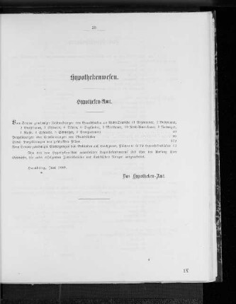Hypothekenwesen.