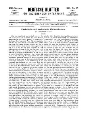 Idealistische und mechanische Weltanschauung : (Schluss)