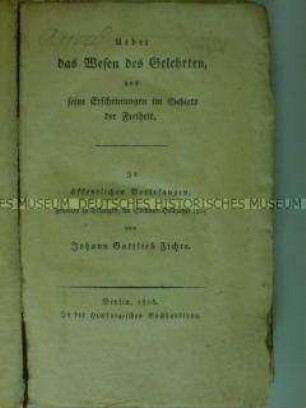 Über das Wesen des Gelehrten