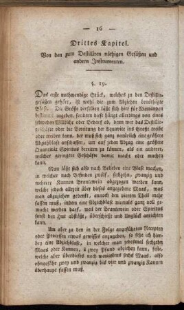 Drittes Kapitel. Von den zum Destilliren nöthigen Gefäßen und andern Instrumenten.