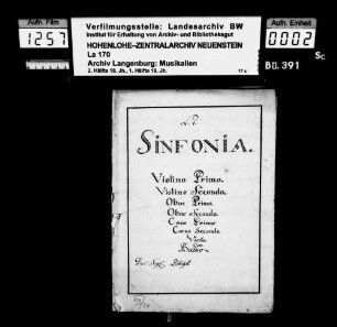 Ignaz Pleyel: Sinfonia. / Violino Primo / Violino Secondo / Oboe Primo / Oboe Secondo / Corno Primo / Corno Secondo / Viola / con / Basso / Del Sig. Pleyel / F-dur.