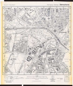 Internationale Gartenbauausstellung (IGA) 1973, Hamburg: Lageplan 1:2500 Vermessungskarte, Wettbewerbsunterlage Blatt A