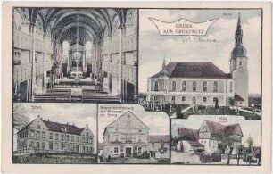 Crostwitz. Wassermühle u.a. Ansichten, kolorierte Ansichtskarte