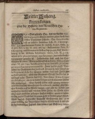 Dritter Anhang. Anmerckungen über die Historie des Römischen Huren-Regiments.