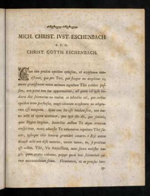 Mich. Christ. iust. Eschenbach...