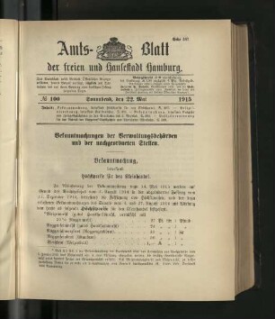 No. 100, 22. Mai 1915