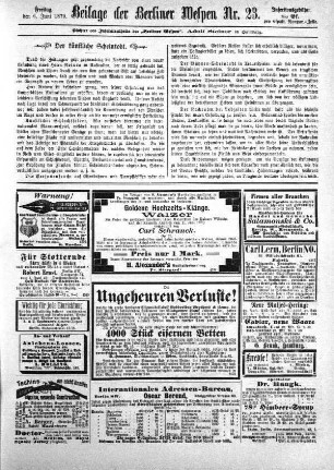 Beilage der Berliner Wespen Nr. 23