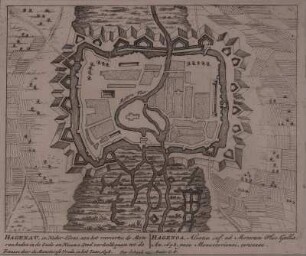 Plan der Befestigung von Haguenau, 1:12 000, Kupferstich, um 1710