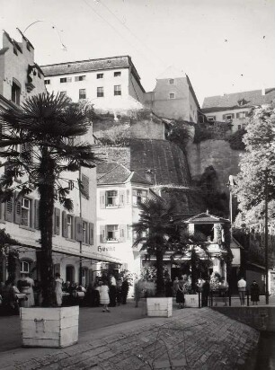 Meersburg, Uferpromenade von Südwesten mit Blick zum Alten Schloss