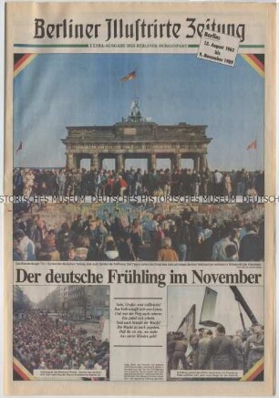 Sonderausgabe der Tageszeitung "Berliner Morgenpost" zum Mauerfall