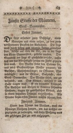 Fünfte Stuffe der Mäurerei. Groß-Baumeister