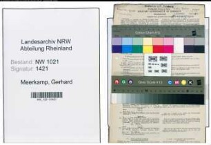 Entnazifizierung Gerhard Meerkamp , geb. 11.11.1912 (Techniker)