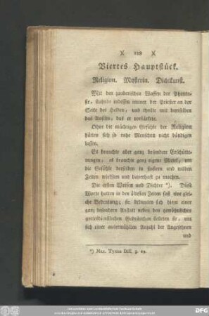 Viertes Hauptstück. Religion. Mysterin. Dichtkunst.