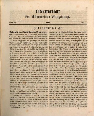 Allgemeine Bauzeitung. Literaturblatt der Allgemeinen Bauzeitung, 7. 1861/65 (1865)