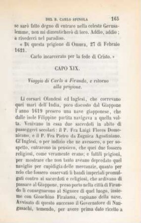 Capo IXI. Viaggio di Carlo a Firando, e ritorno alla prigione