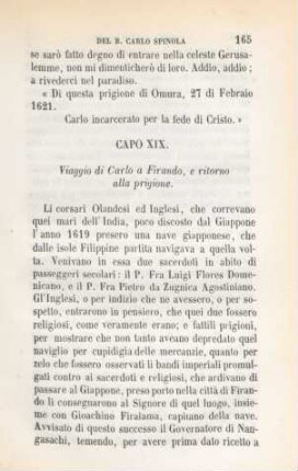 Capo IXI. Viaggio di Carlo a Firando, e ritorno alla prigione