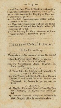 Französische Schule. Erste Abtheilung