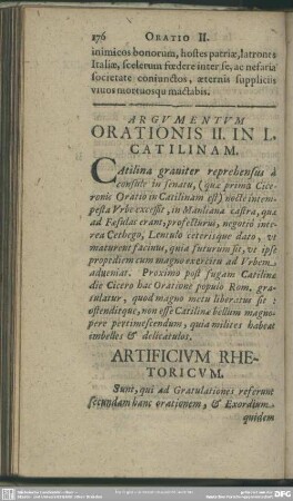 Argumentum Orationis II. In L. Catilinam