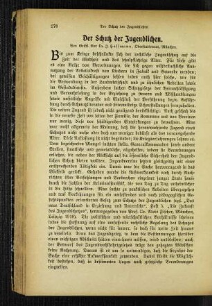 ¬Der¬ Schutz der Jugendlichen
