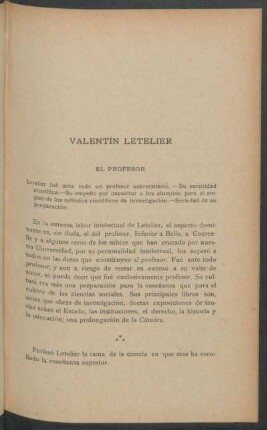 Valentín Letelier - El profesor