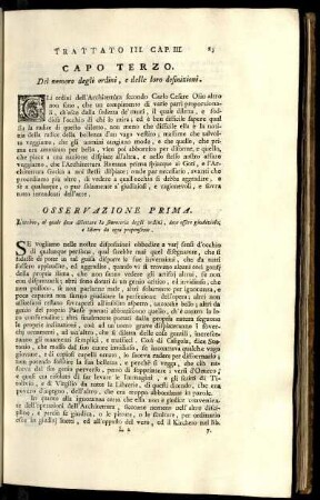 Capo 3. Del numero degli ordini, e delle loro definizioni.