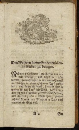 Den Weibern die verstandenen Menses wieder zu bringen