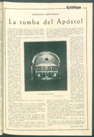 Evocación Santiaguesa : La tumba del Apóstol