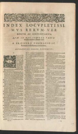 Index Locupletissimus Rerum Verborum Ac Sententiarum,