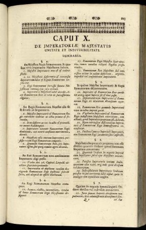 Caput X. De Imperatoriæ Majestatis Unitate Et Indivisibilitate.