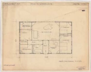 Holzhaus für die Deutsche Werkstätten AG, Dresden-Hellerau: Grundriss Holzhaus Nr. ? 1:50