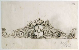 Entwurfszeichnung für ein Relief mit dem Bayerischen Wappen