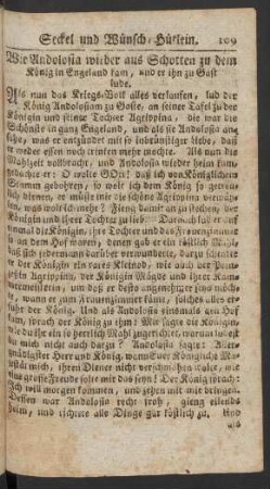 Wie Andolosia wieder aus Schotten zu dem König in Engeland kam ...