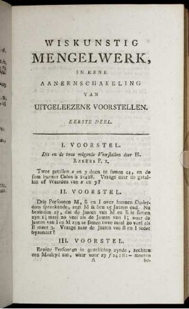 I. - XLIX. Voorstel.