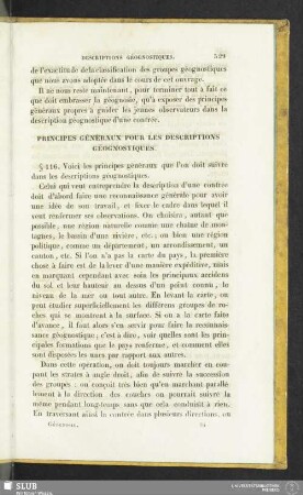 Principes Généraux Pour Les Descriptions Géognostiques