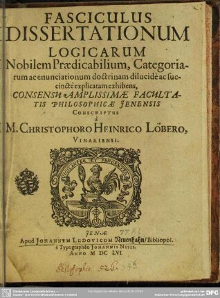 Fasciculus dissertationum logicarum