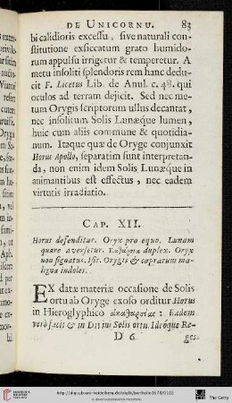 Cap. XII. De moribus Orygis