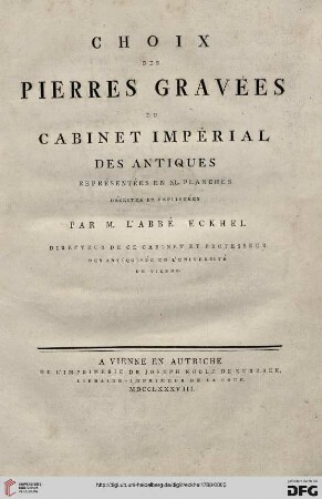 Choix Des Pierres Gravées Du Cabinet Impérial Des Antiques : Représentées En XL. Planches