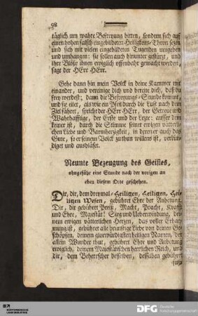 Neunte Bezeugung des Geistes [...].