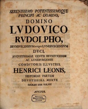 Henrici Leonis Avctoritas Circa Sacra In Constitvendis Atqve Confirmandis Episcopis