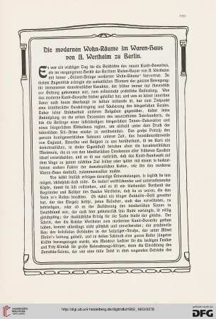 Die modernen Wohn-Räume im Waren-Haus von A. Wertheim zu Berlin