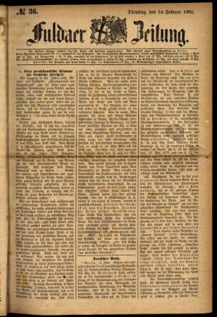 Ausgabe vom Dienstag, den 14. Februar 1882.