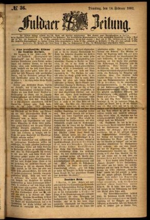 Ausgabe vom Dienstag, den 14. Februar 1882.