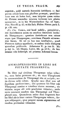 Animadversiones in Libri de Pietate Fragmenta.