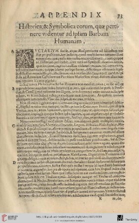 Appendix. Historica, & Symbolica eorum, quae pertinere videntur ad ipsam Barbam Humanam
